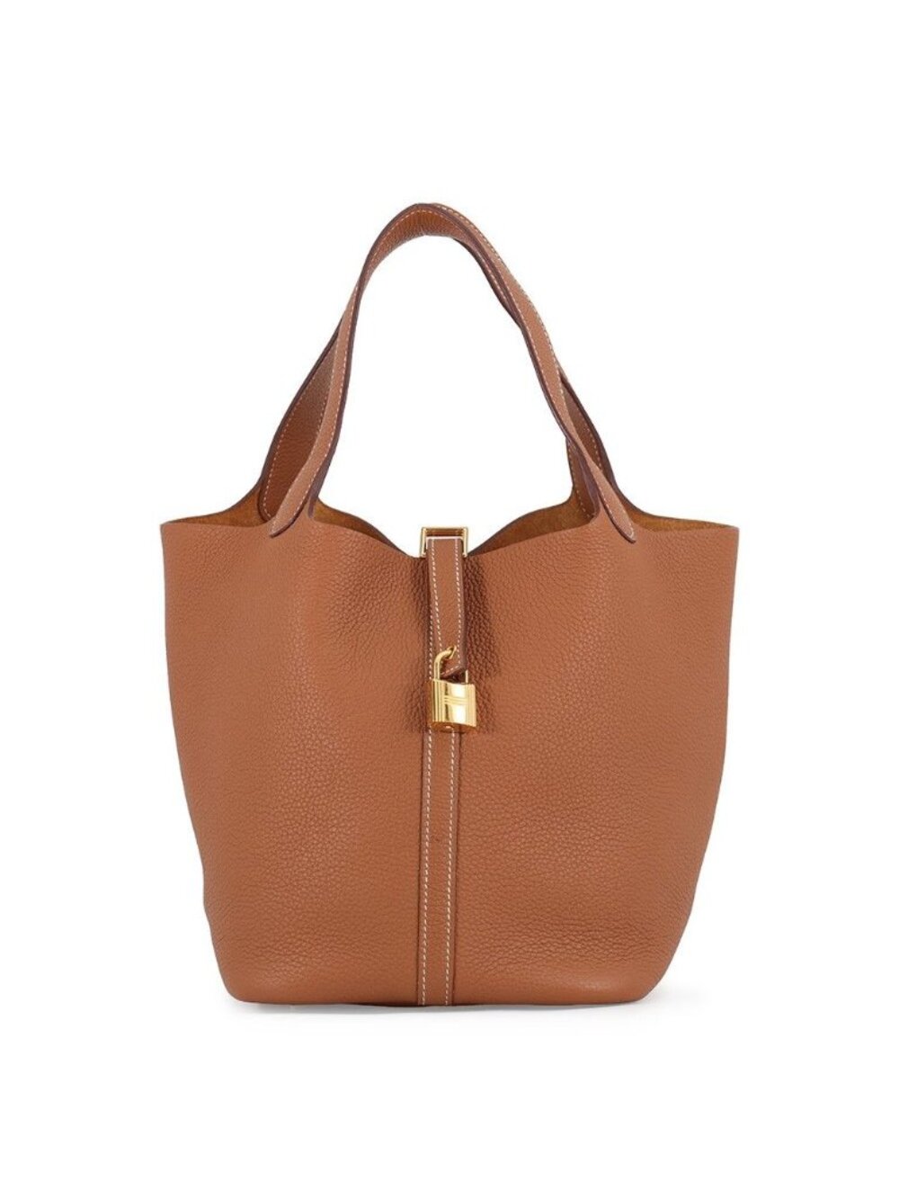 Hermes Handbag Picotin Lock MM Gold Taurillon Clemence